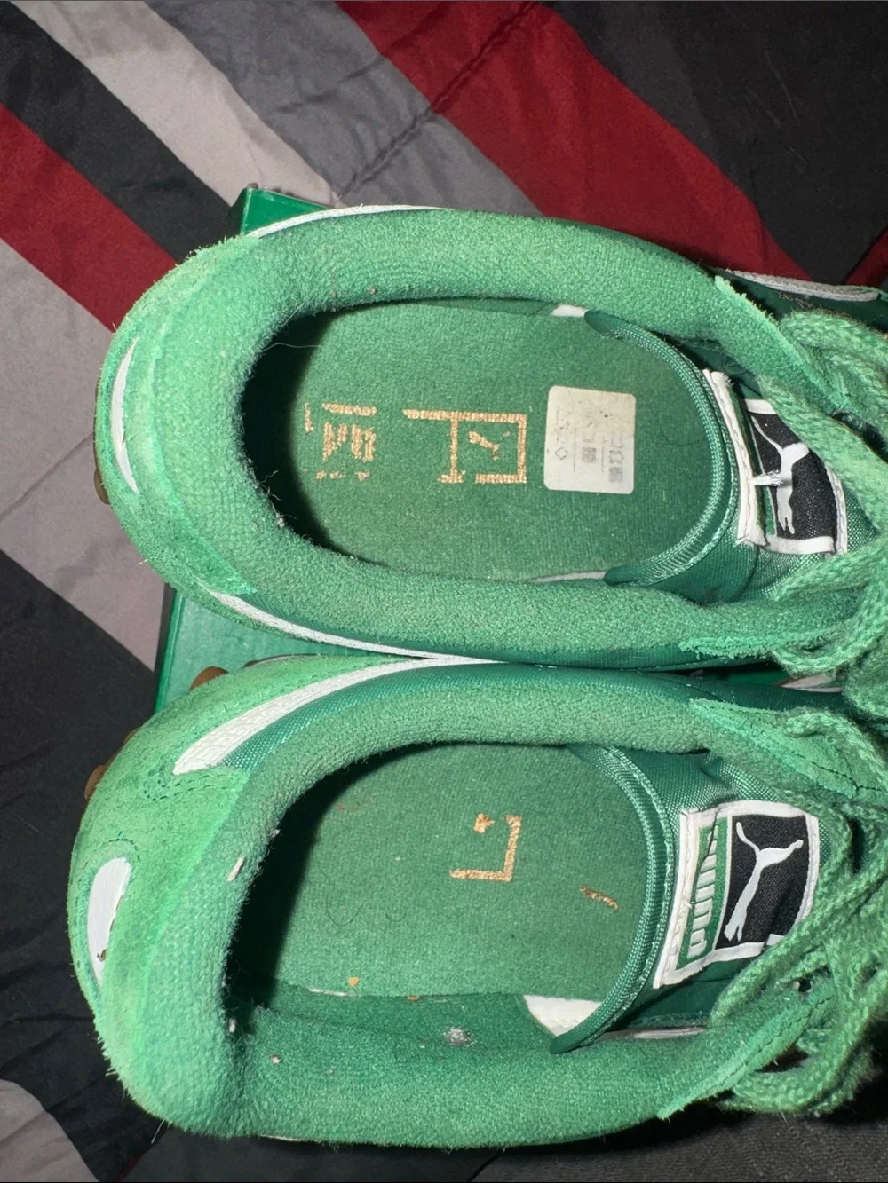 Puma Men’s Green Suede Lace-Up Sneakers